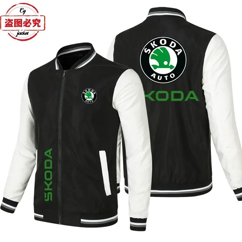 WRC Rally Skoda Racing Logo Printed Jacket Long Sleeve Men's Color Top Baseball Shirt Skoda Racing Jacket European Size