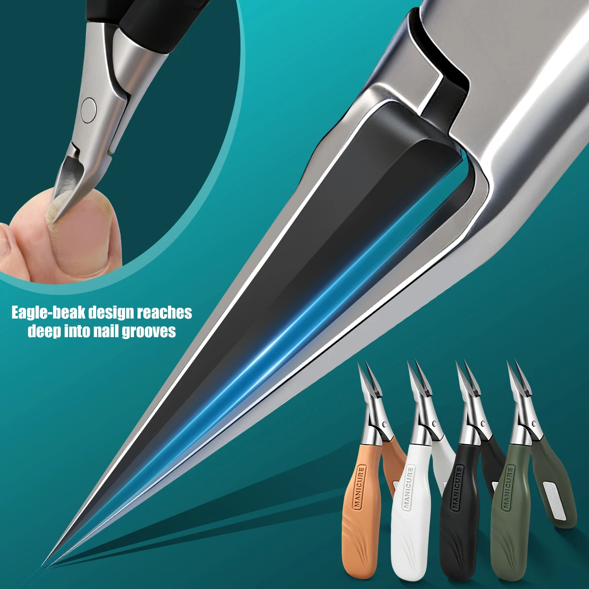 1Pc Eagle Beak Toenail Nipper - Stainless Steel Super Sharp Clipper with File for Thick Ingrown Nails, Halloween Gift