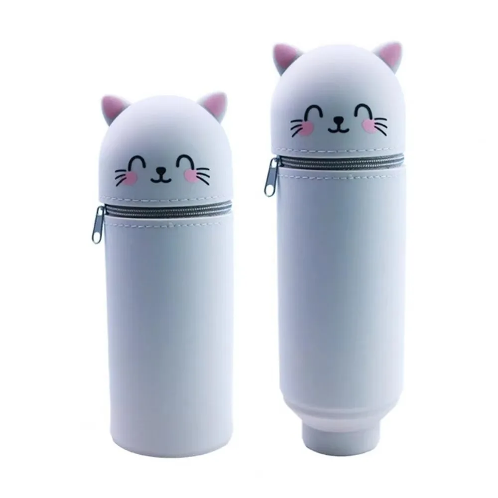 Imagen 5: Estuche para lápices de dibujos animados de alta calidad, estuche para bolígrafos de silicona con forma de Animal con cremallera, bolsa de almacenamiento de papelería multiusos