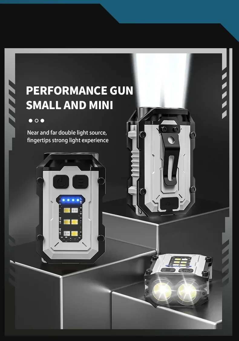 Multifunktionale COB-Taschenlampe Superhelle Leistungsstarke Taschenfackel LED-Linterna COB Tragbare Clip-On Notfall-Taschenlampen – Detail 13