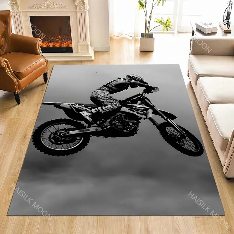 1PC Motocross rider airborne jump Carpet for Living Room Bedroom Sofa Home Decor Rus Non-slip Floor Mat Luxury Gift view 4