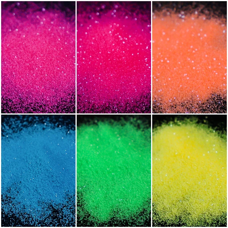 10g Colorful Nail Glitter Blue Pink Yellow Shiny Candy Powder Sugar Glitter Design For Nails Art Manicure DIY Decorations 0.1mm