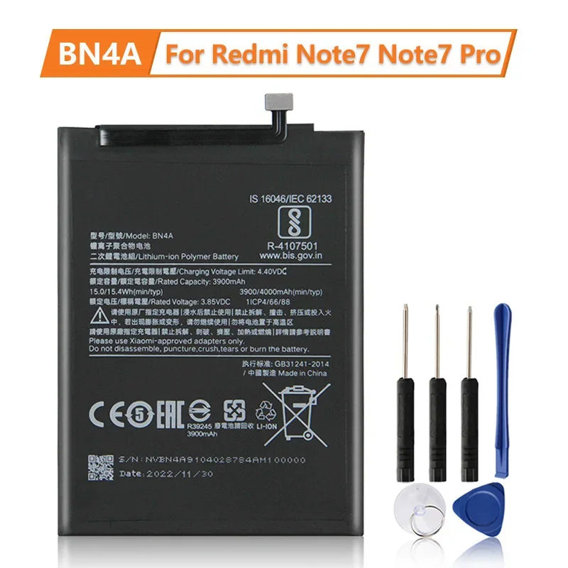 

New Replacement Battery BN4A For Redmi Note7 Note 7 Pro M1901F7C Phone Battery 4000mAh