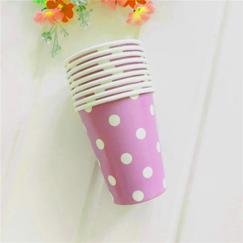 

Pack Of 20 250 Ml Paper Cups - Polka Dot Design - Summer BBQ Party Disposable Tableware - Colour Purple-ABQU