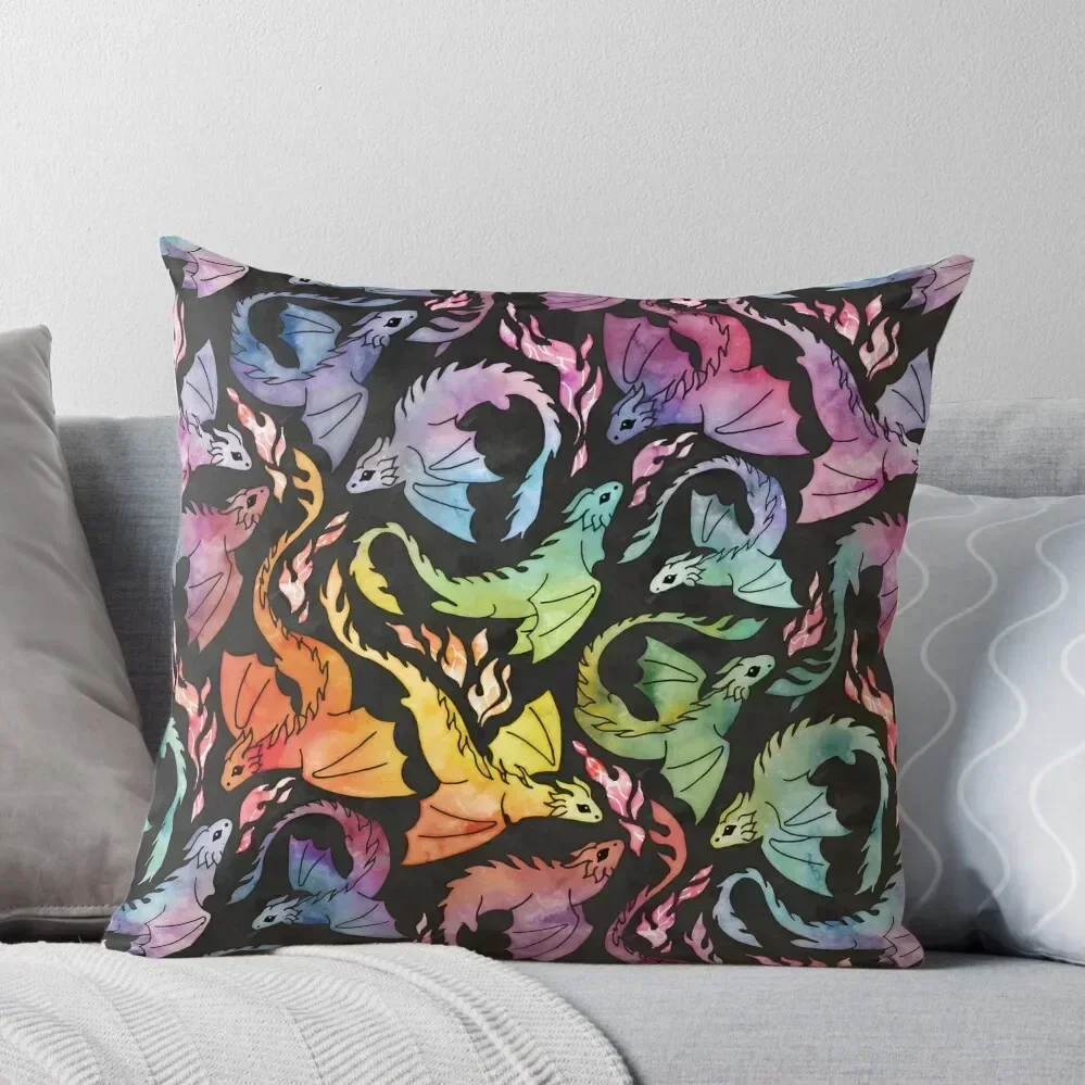 Dragon fire dark rainbow Throw Pillow Sofa Cushions Covers Decorative pillow case pillow