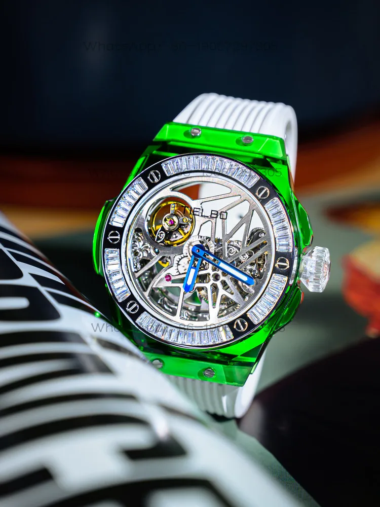 712 Shopping Mall Same Watch Men's and Women's Rainbow Automatic Mechanical Hollow Trend Waterproof Watch
