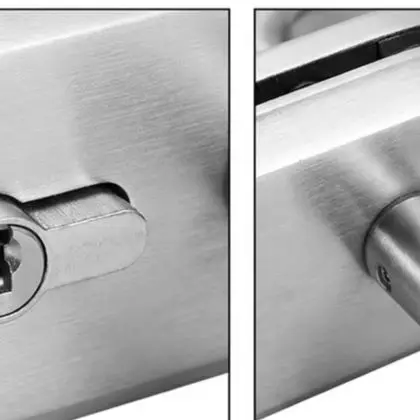 For Modern Interior Styles Glass Door Handle With Key Indoor Glass Locking System 12 18mm Key Operated Mechanism