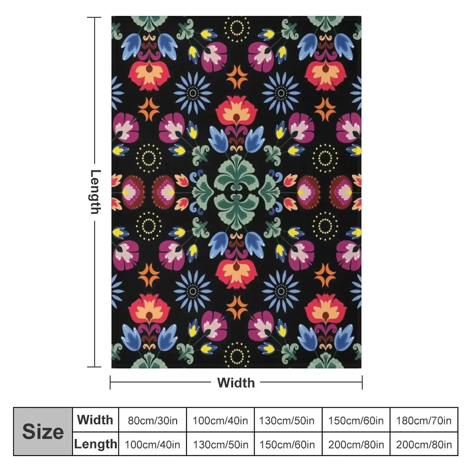 Fiesta Folk Black Throw Blanket Shaggy Sofa Sleeping Bag Baby Retros Plaid on the sofa Blankets