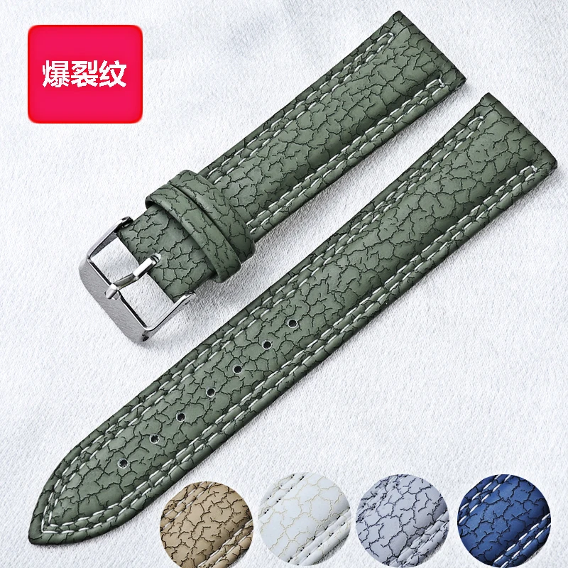 حزام ساعة كلاسيكي من الجلد الكراك، حزام مضمون عالي الجودة يناسب التفضيلات الجمالية للشباب 18 مم 20 مم 22 مم #1