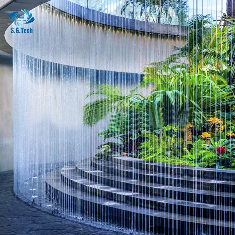 custom.Crown Customized Fountain String Curtain Stainless Steel Modern Style Waterfall in Decoration