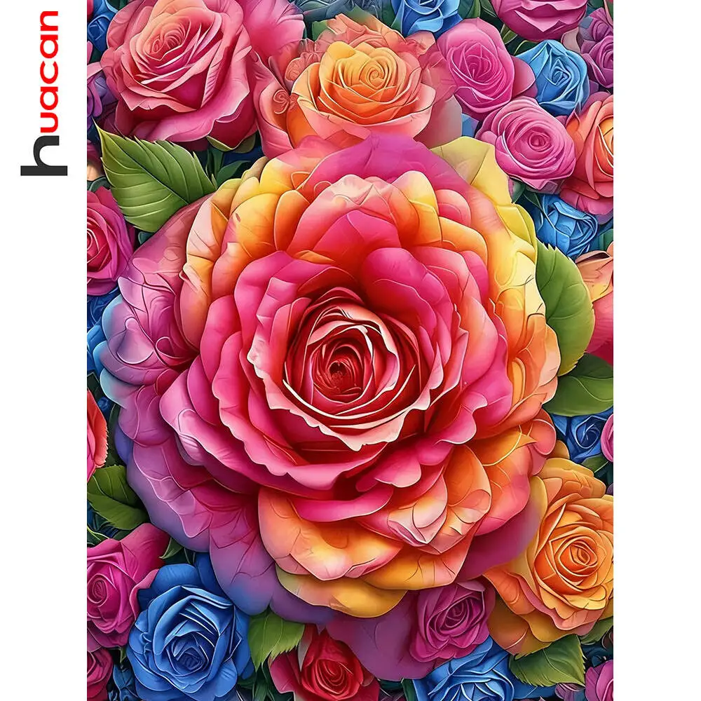 Huacan Vollquadrat Rundbohrer Diamantgemälde Rose Sternenhimmel Diamant Mosaik Landschaftskunst Dekorative Gemälde