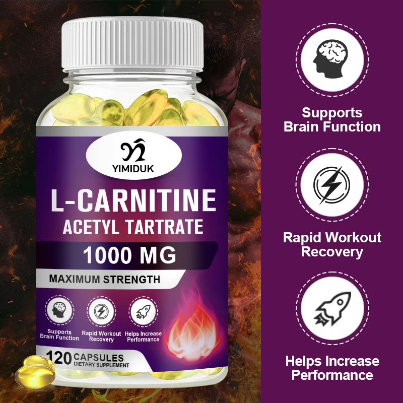 Acetyl L-Carnitine Capsules Increased Energy Better Athletic Performance Stamina Antioxidant Support Reduce Tiredness