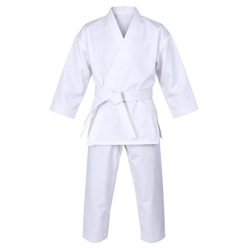 Karate Gi Uniform for Kids & Adults Cotton Polyester Blend Karate Suit with Belt Training Uniform for Dojo Practice Competition