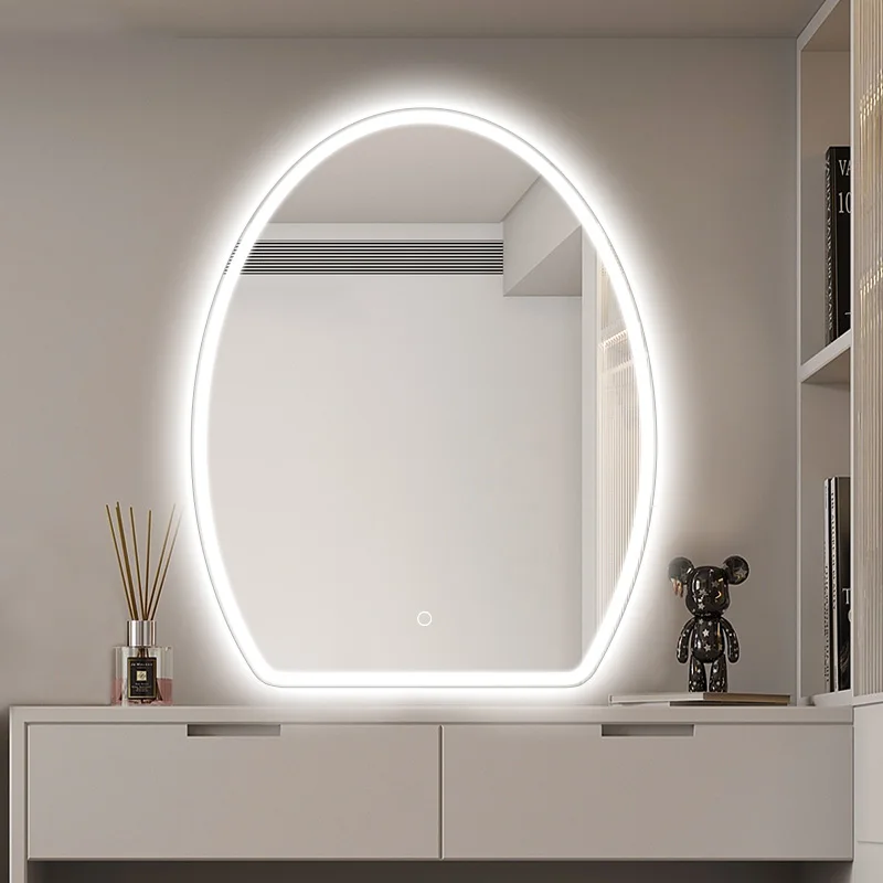 Irregular Shaving Mirror Makeup Bedroom Odd Shape European Bathroom Mirror Modern Backlight Miroir Salle De Bain Indoor Supplies