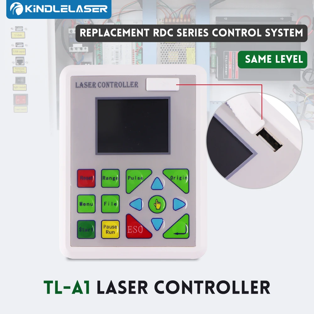 Kindelaser TL-A1 Laser Controller System for Co2 Laser Engraving Cutting Machine K40 Laser 3020 6040 Replace Ruida Leetro Trocen