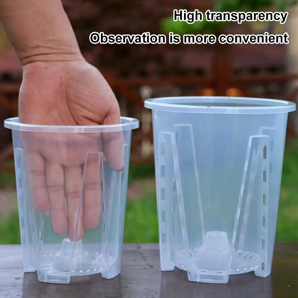 Clear Root Control Flower Pot PP Plastic Orchid Planter Air Holes Plants Enhanced Drainage Breathable Garden Pot Home Garden