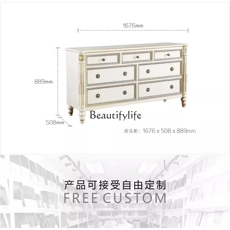 4French Solid Wood Cabinet Locker French Dressing Table Bedroom Dressing Table Partition
