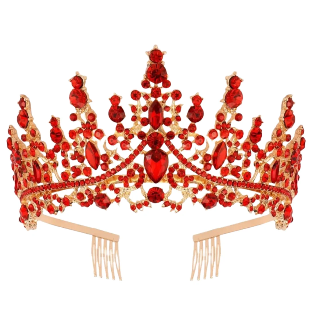 Baroque Rhinestones Birthday Crown Tiara Headbands Happy Birthday Party Decoration Bride's Wedding Headpiece Party image 4