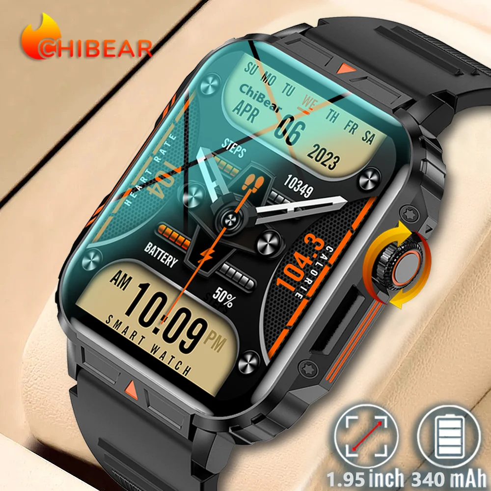 1.95 GPS Outdoor Military Smart Watch Men Bluetooth Call Smartwatch Man For Android IOS IP68 Waterproof Gps Ftiness Watches Man