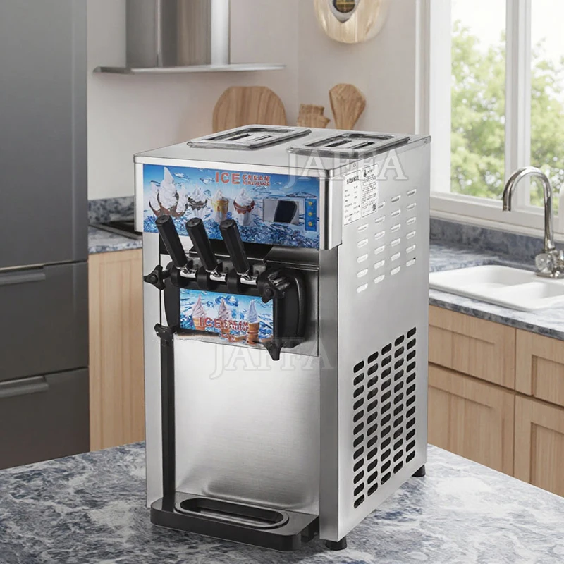 Desktop Three-color Soft Ice Cream Machine Commercial Small Ice Cream Machine Stainless Steel Body With High Quality