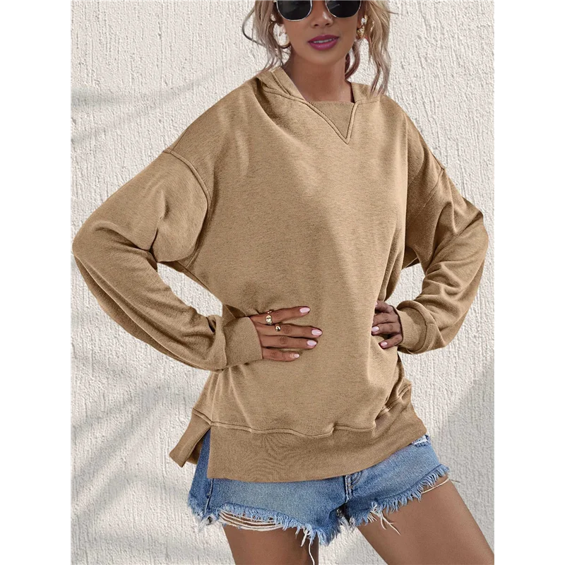 ABRT-femmes à manches longues pull sweat coupe ample entraînement t-shirt sortir décontracté à capuche Blouse haut