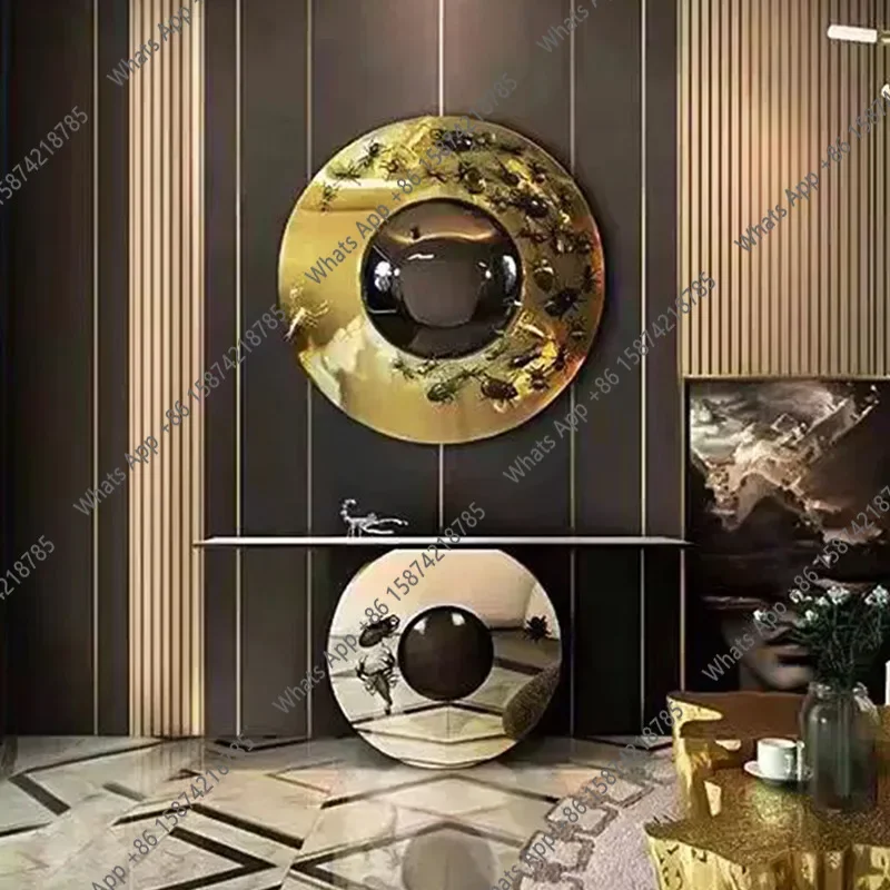 Xc N68 Italian Light Luxury Entrance Table High-end Sense Of Art Against The Wall Stainless Steel Entrance Table