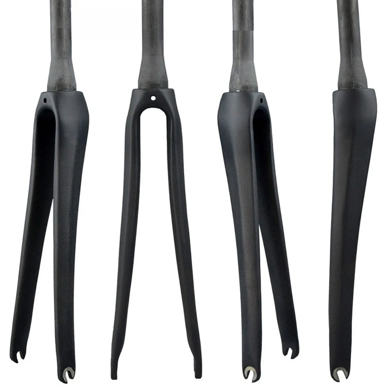 700C Carbon Fiber Road Bike Fork Tapered Tube Gloss Matte Bicycle Front Fork