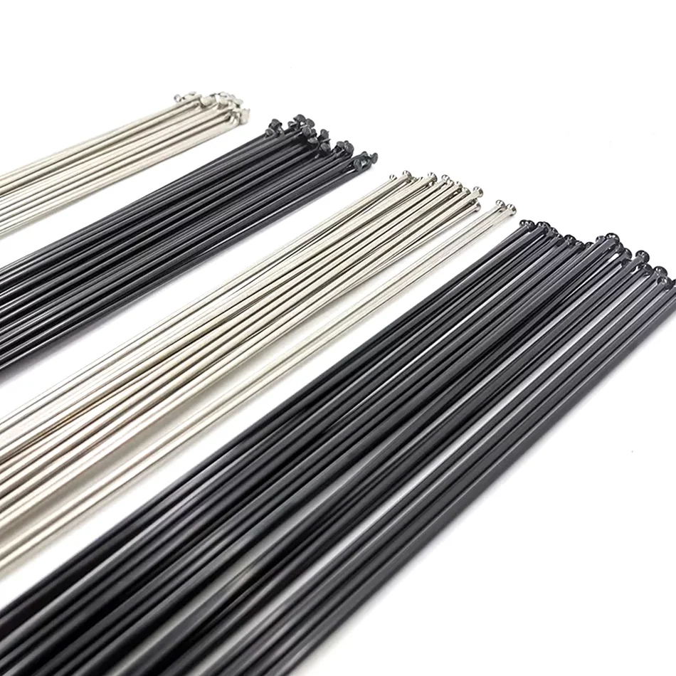 Bicycle Spokes HT 2.0 Round Spokes J-bend Straight Pull Head Bicycle Spokes Silvery Bicycle Spokes with Copper Cap