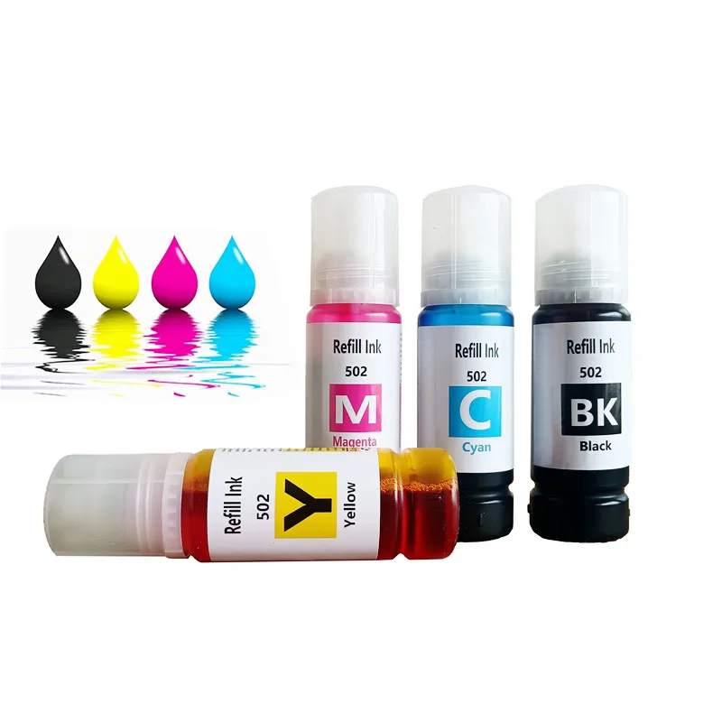 T502 Dye Ink 502 Ink Refill Bottles For Epson Eco Tank ET-2850 3850 4850 ET-15000 ET4850 ET-2760 ET-3830 ET3843 ET-3760 ET2750