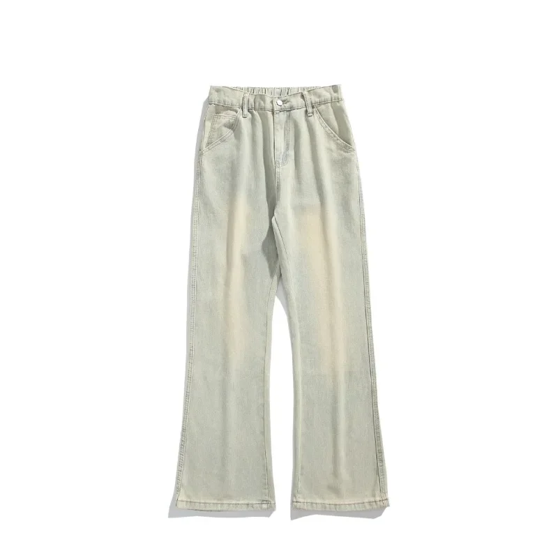 Dünne Jeans Lässige Mode Streetwear Hohe Taille Teen Unisex Gerade Hose Herbst Winter Männer Neue Klassische Breite Bein Denim Hosen