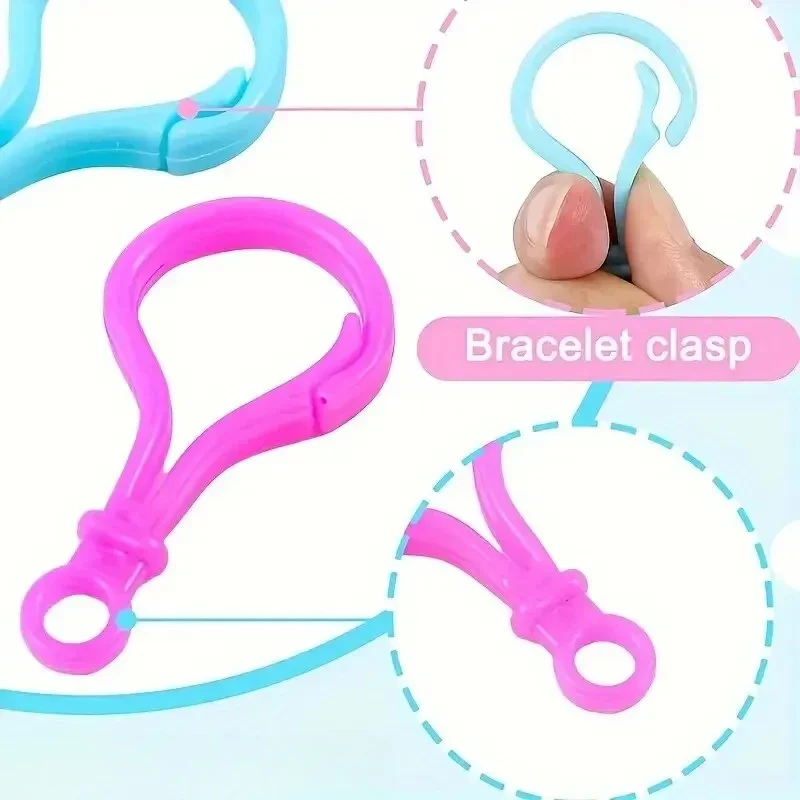 50pcs Plastic Lobster Clasp, Colorful Lanyard Clip and Hook Clasp, Mixed Color, Plastic Keychain Clip for DIY Key Ring view 4