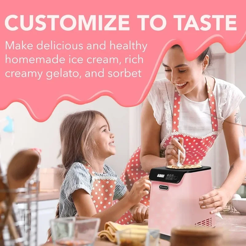 Whynter Ice Cream Maker Machine Automatic 1.28 Qt Upright with Built-In Compressor, LCD Digital Display & Timer, No Pre-Freezing