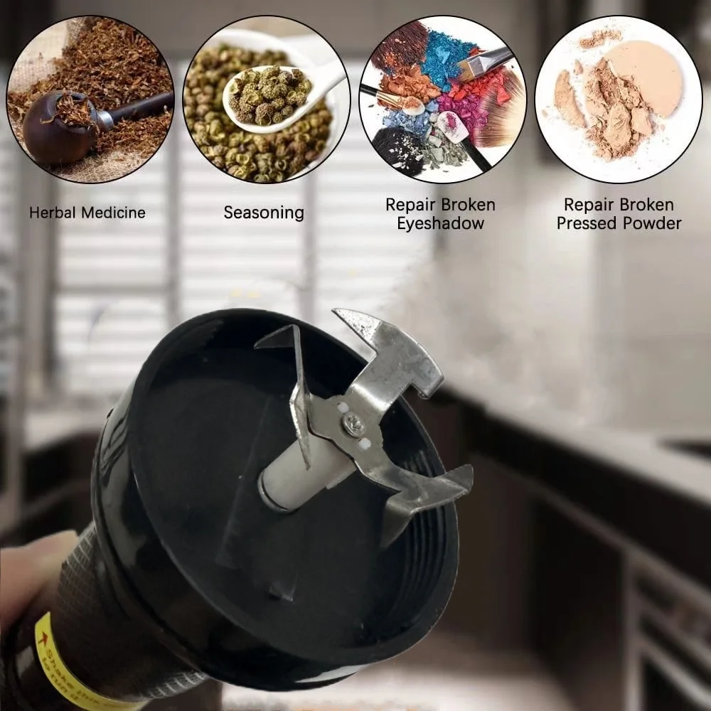 2024 Herb Chopper Crusher Plastic Tobacco Grinder Type-C Charging Electric Mills Torch Shape Crank Spice Muller Machine