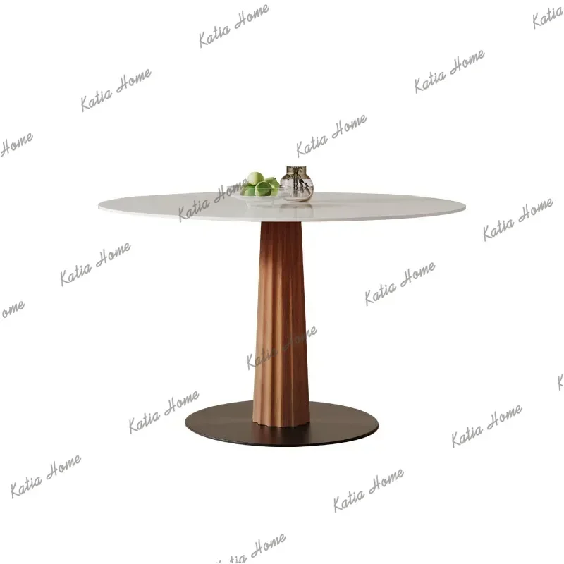 YJ Small Space Round Dining Tables Modern House Kitchen Interior Dining Tables Marble White Mesas De Comedor Balcony Furniture