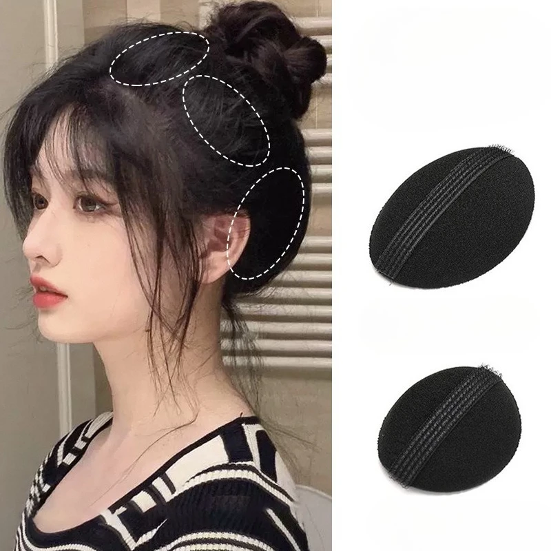 

Women Girls Fluffy Hair Pads Hair Volume Increase Puff Style Side Clips Convenient Hair Bump Up Sponge Hairdressing Accessories