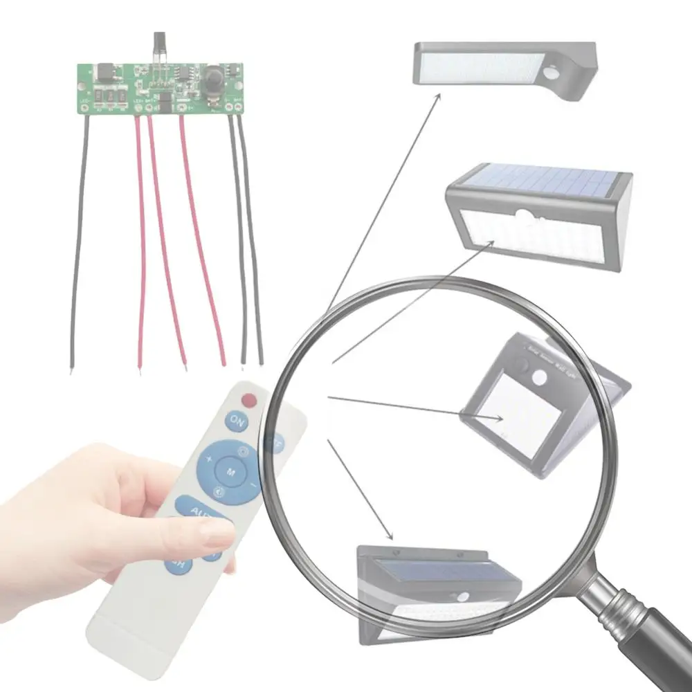 

Плата управления солнечным светильником 3.2В/3.7В, контроллер для солнечных уличных фонарей с дистанционным управлением, модуль управления солнечными лампами