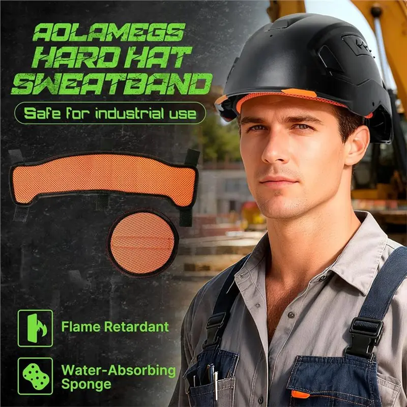 [B24B!】 Hard Hat Accessories-2 Set Washable Hard Hat Sweatband And Top Pad 3-Layer Fabric Hardhats Sweat Liner With Padding