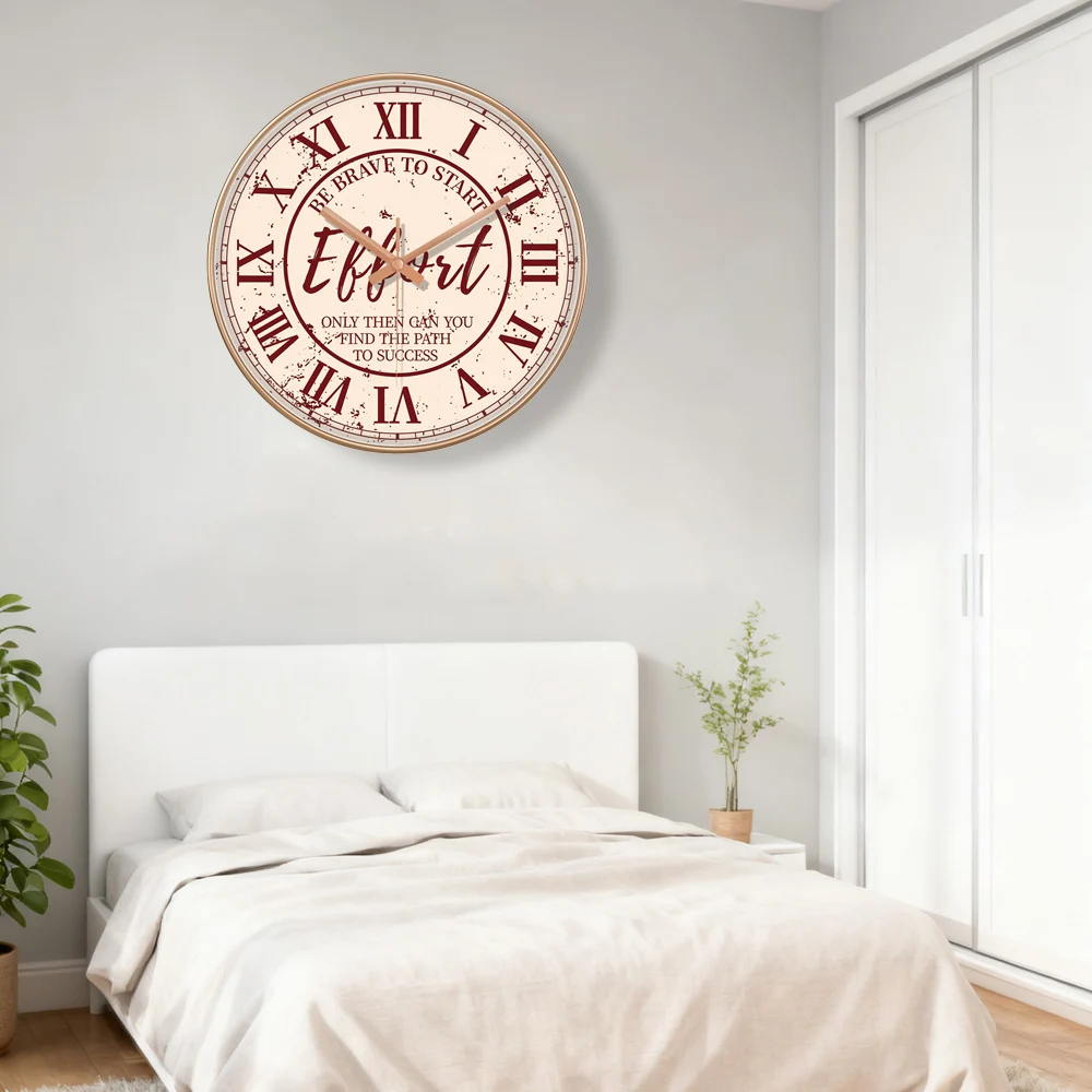 ساعة حائط كلاسيكية رومانية رقمية لغرفة المعيشة مكتب فناء ساعة حركة كوارتز صامتة Tnon Ticking ديكور المنزل