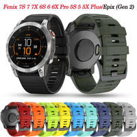 20 22 26mm Silicone Strap For Garmin Fenix 7S 7 7X 6S 6 6X Pro 5S 5 5X Plus/ Epix (Gen 2) Smartwatch Band Easyfit Wrist Bracelet