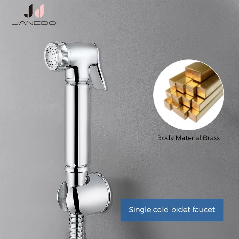 

JANEDO Handheld Toilet Bidet Sprayer with Watering Can Hygienic Shower Bidet Mixer Chrome Brass Shattaf Faucet Set