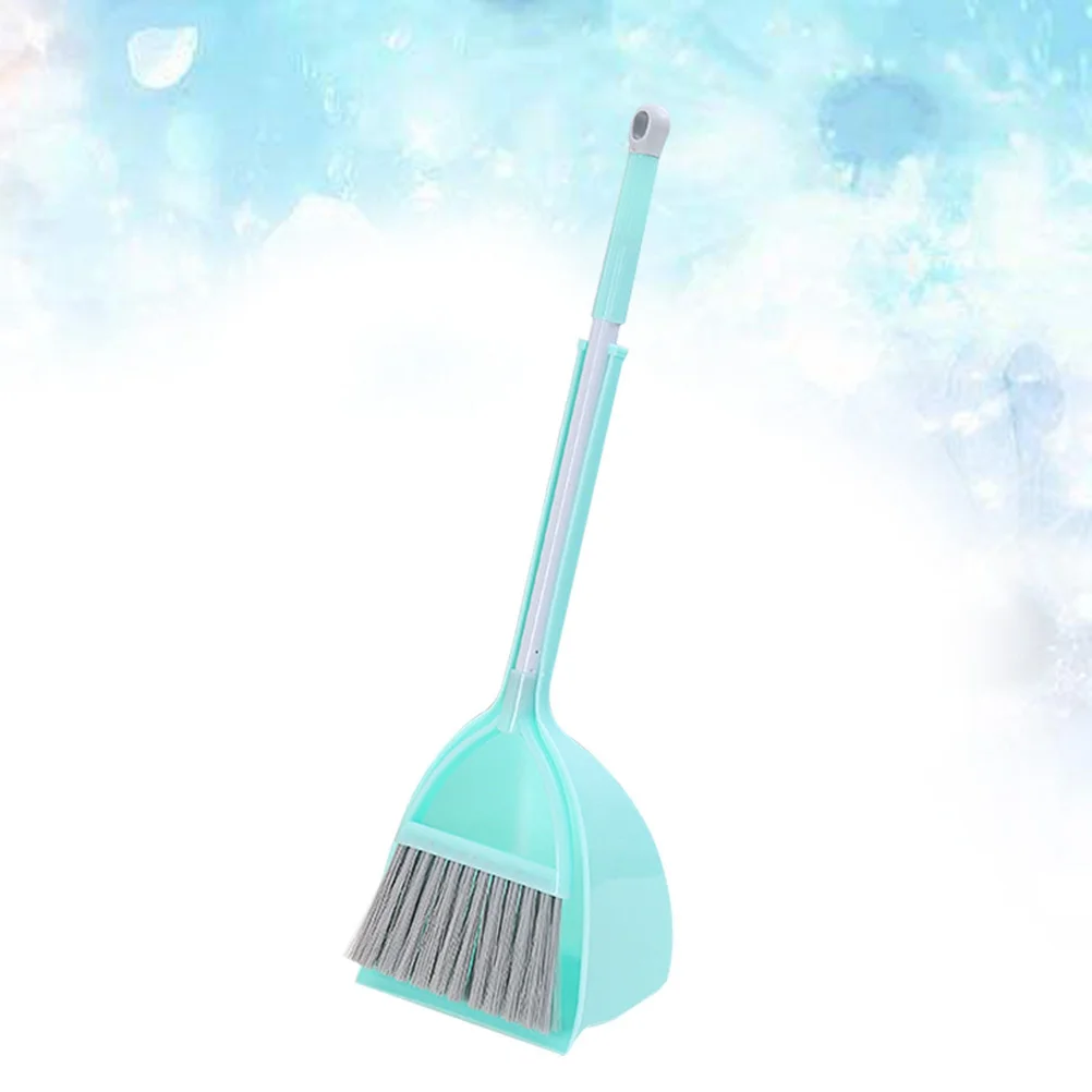 Mini Broom Mop Combination Set Blue Kid's Cleaning Tool No Damage to Floor Perfect for Role Playing Children Cleaning Toy Set