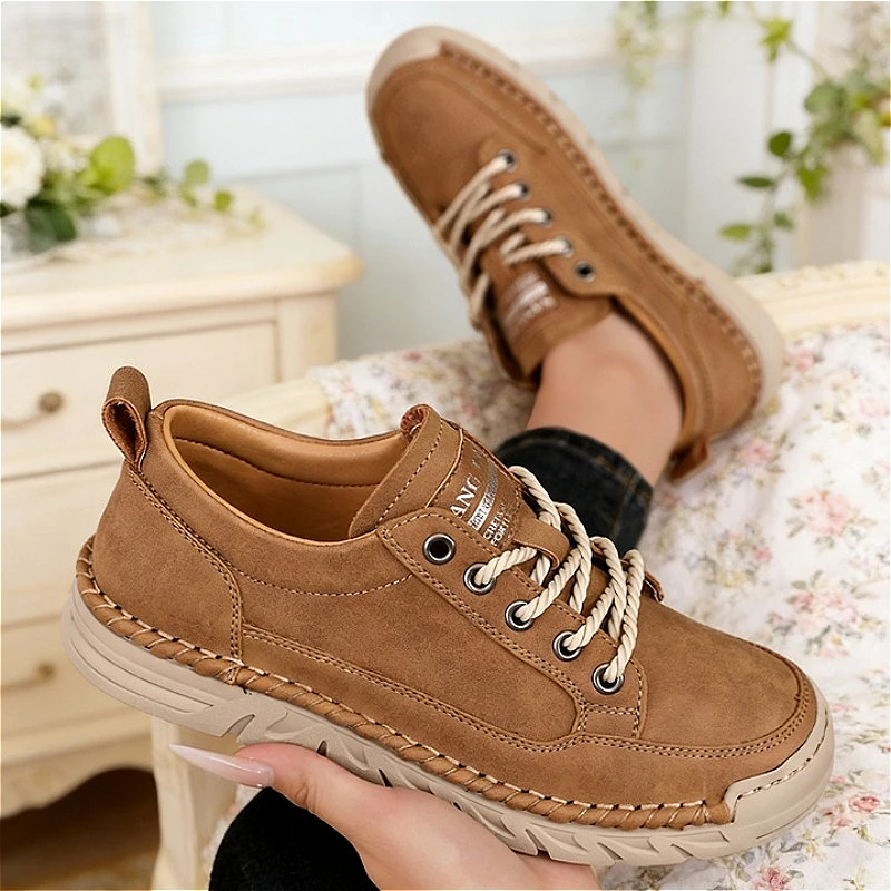 

Vintage Trendy Women’s Sneakers Anti-Wear Brown Suede Comfortable Insole Sturdy Stitching Jeans Casual Occasions Loafers Women