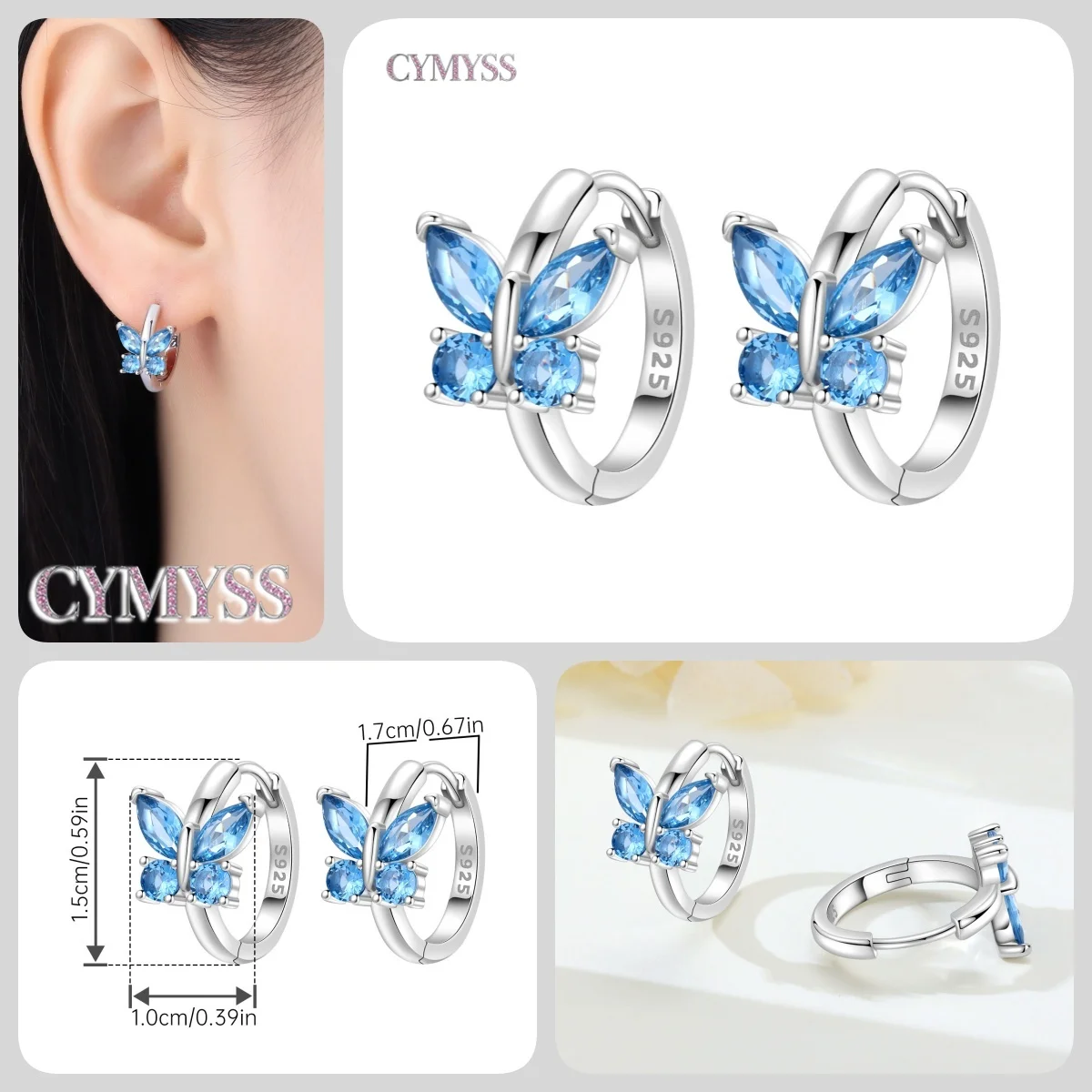 2026 NEU Original Einfache 925 Sterling Silber Niedliche Schlafende Katze Creolen für Damen Mode Feiner Schmuck Geburtstagsgeschenke – Detail 30