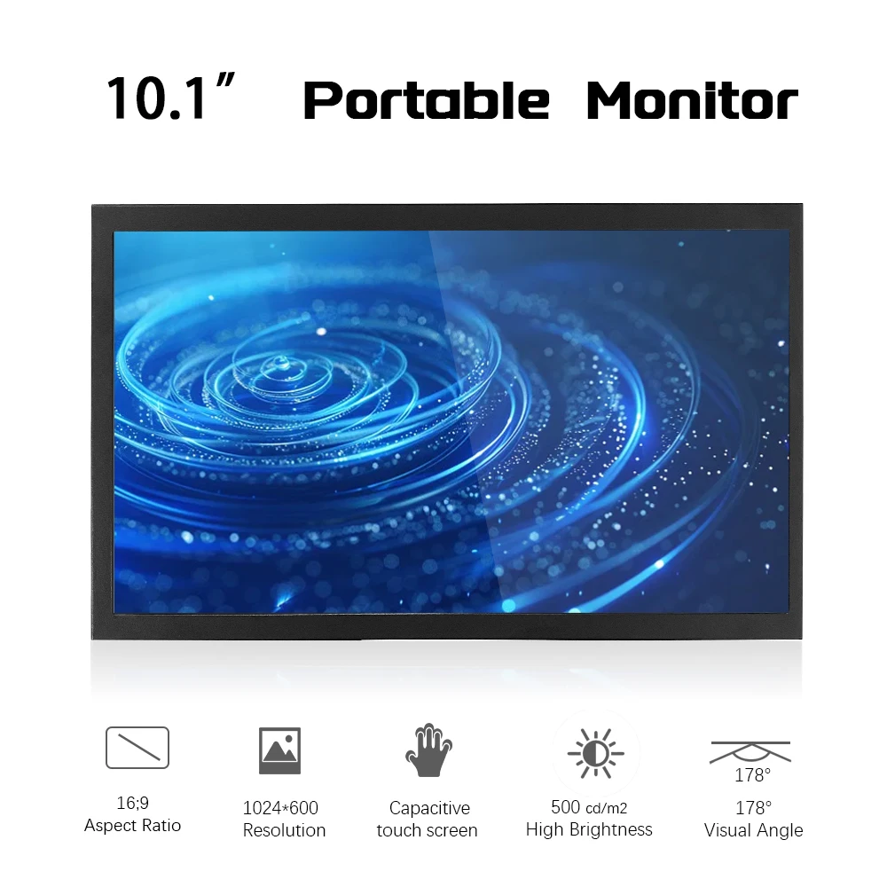 

10.1 inch Raspberry Pi HDMI Touch Screen Portable Monitor 1024X600 LCD Display for Raspberry Pi 5 4 4B 3B+ A+ Motherboard