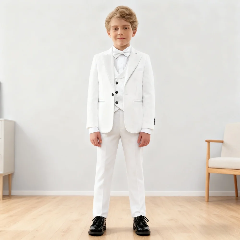 

Elegant Boy Child Wedding Suit Graduation Sleek Children's Suit Including Jacket Vest Pants Bow-tie Wedding Flower Boy