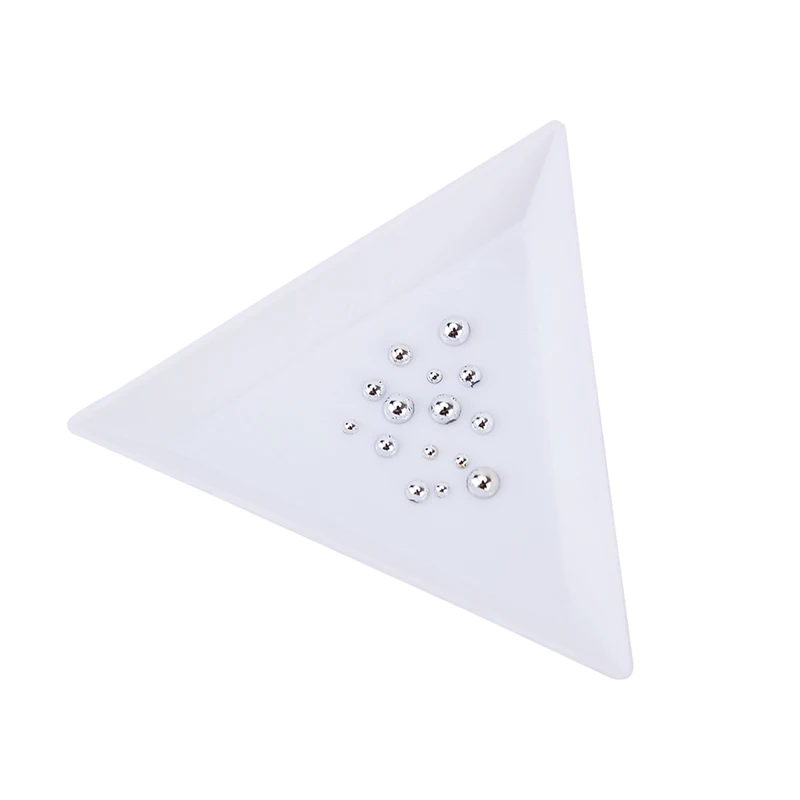 10Pcs Triangle Plastic Plate for Nail Jewelry Beads Organizer Rhinestone Diamond Storage Display Tray