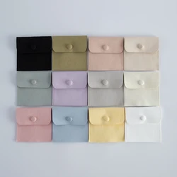 10pack Microfiber Jewelry Snap Packaging Bag Earrings Necklace Velvet Christmas Wedding Presents Gift Pouches Small Button Sack