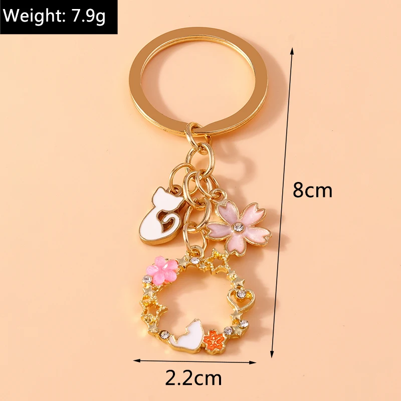 Niedliche Emaille Elefant Katze Schlüssel bund Frauen Mädchen Tier Schlüssel ring Anhänger für Auto Schlüssel halter Handtasche Charms DIY Schmuck Geschenk – Detail 11