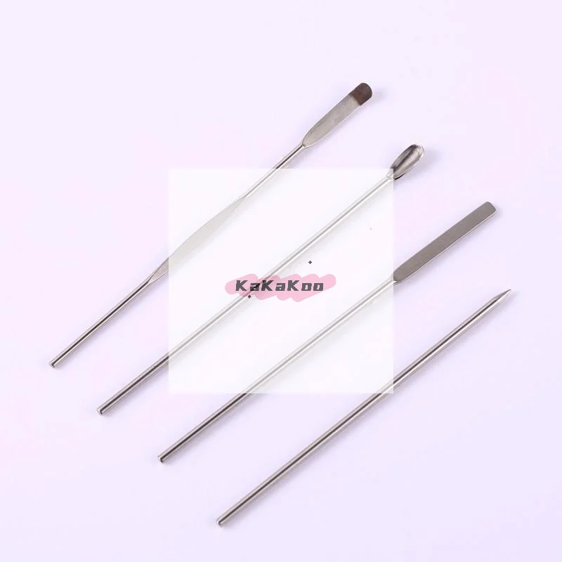 4 قطعة مسمار الفن اثارة قضيب أداة الفولاذ المقاوم للصدأ مسحوق السائل هلام البولندية ملعقة ملعقة الأساس خلط أداة