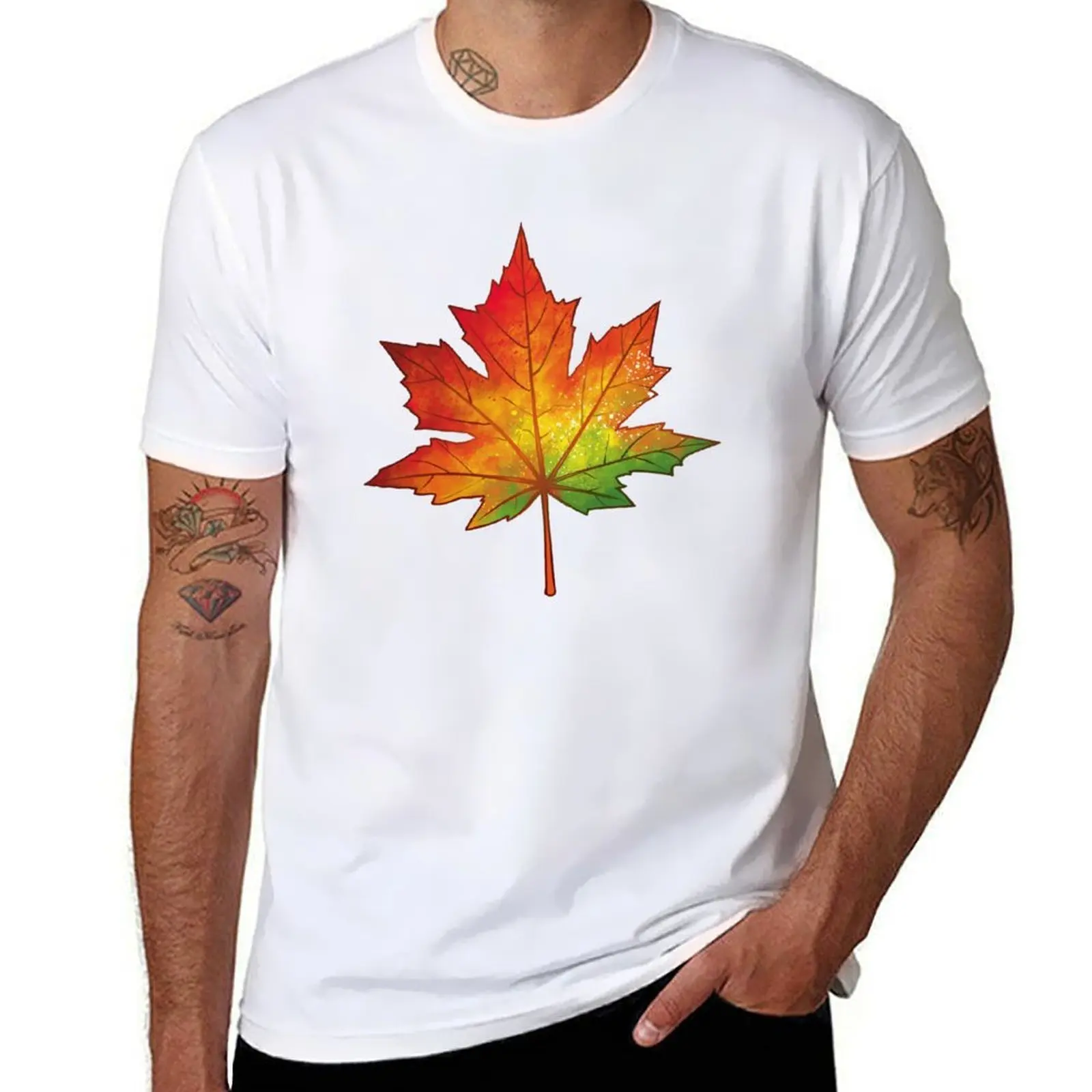 

Pretty maple leaf changing rainbow colors T-Shirt t shirt for man t shirts designer T-Shirt